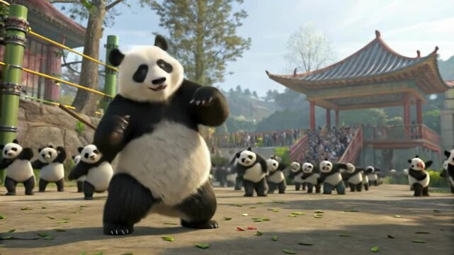 giant panda dancing