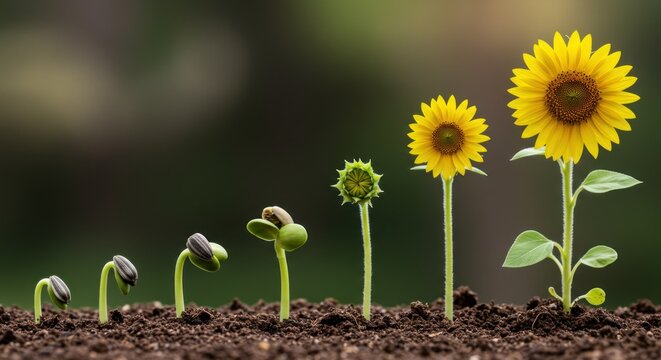 Sunflower growth cycle stages