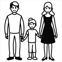 Cheerful Family Silhouette Showing Togetherness
