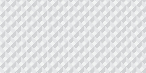   Abstract geometric white and gray background seamless mosaic and low polygon triangle texture wallpaper. Triangle shape retro wall grid pattern geometric ornament tile vector square element. © MOHART PARK