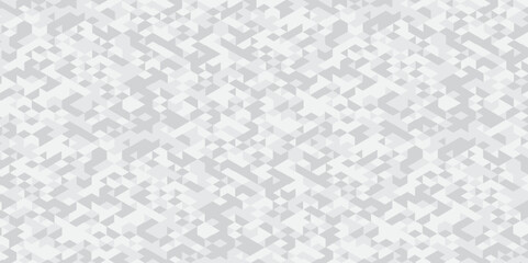 Abstract geometric White and gray background seamless mosaic and low polygon triangle texture wallpaper. Triangle shape retro wall grid pattern geometric ornament tile vector square element.	

