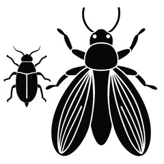 bug of insect vector black set icon vector illustr