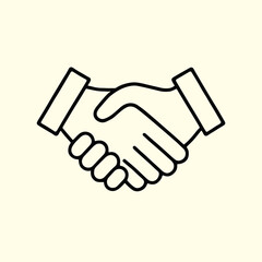 Naklejka premium Handshake illustration in minimal style on a light background representing travel 