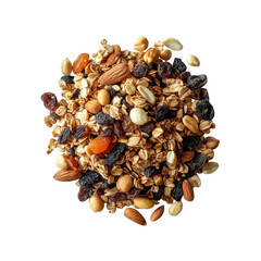 Obraz premium Delicious and Nutritious Granola Mix with Almonds, Raisins, and Peanuts