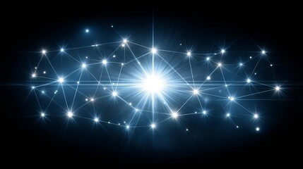 Fototapeta premium Bright digital starburst against a dark background. Abstract Futuristic Business Background