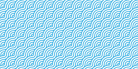 Overlapping Pattern Minimal diamond geometric waves spiral abstract circle wave line. blue seamless tile stripe geometric create retro line pattern background.