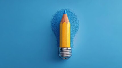 Creative pencil design on a vibrant blue background. Abstract Futuristic Business Background