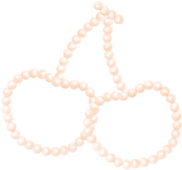 White Pearl Cherries Watercolor Vintage y2k Aesthetic