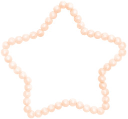 Retro White Pearl Frame Star Shape watercolor