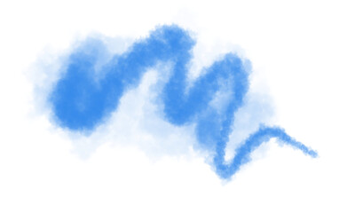 Abstract blue watercolor wavy stroke on a white background with a misty, hand-painted texture. Perfect for design projects, highlights, or digital artwork. Vibrant and artistic brush movement.