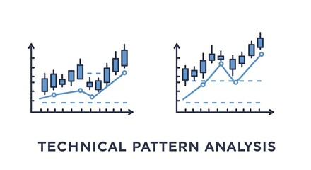 Fototapeta premium Candlestick Chart Patterns: Technical Analysis Illustration