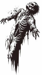 Fototapeta premium Decaying skeleton figure illustration