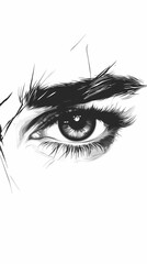 Obraz premium Detailed monochrome illustration of human eye