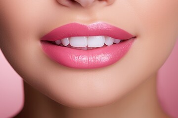 Obraz premium lips are painted with lipstick
