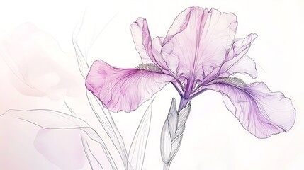 Delicate iris illustration