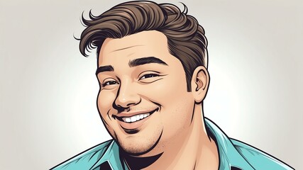 Plus size man Tilting the head slightly with a playful smile background