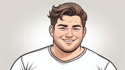 Plus size man Raising one eyebrow with a confident, cheeky smile background