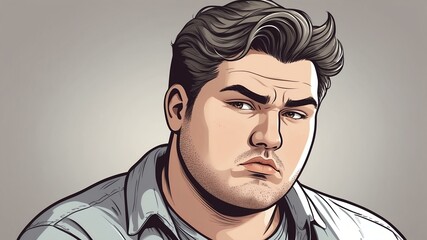 Plus size man Furrowing the brow with a questioning look background