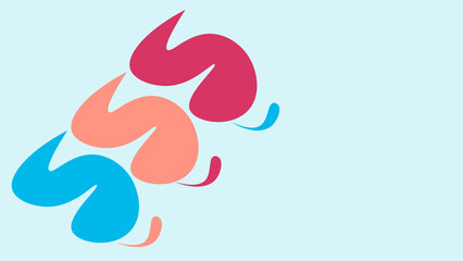 Blue pink and red abstract icon design with playful fluid shapes on light background, perfect for logos, branding, and colorful vector compositions