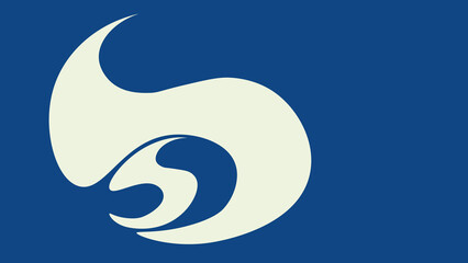 Blue and cream abstract swirl logo design with dynamic curved shapes, ideal for branding concepts, modern corporate identities, and minimal vector-based graphics