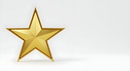 Fototapeta premium Golden Star on White Background for High-Quality Visuals