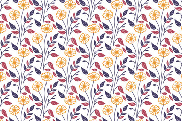 seamless cotton flower texture, trendy sketch floral pattern, outline modern textile print, repeat one line wrapping, pillow cover fashion design, nature inspired fabric art, stylish hand drawn flower