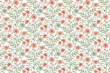 abstract floral seamless pattern, modern sketch cotton flower, one line stylish textile, wrapping paper repeat design, fashion inspired pillow cover, outline nature texture print, hand drawn textile a