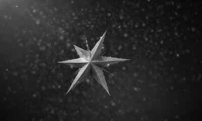 Fototapeta premium Metallic silver star dust, twinkling dark background, holiday sparkle, light, new year, christmas