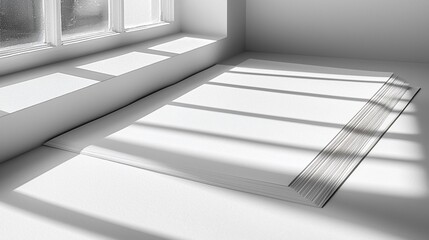 Obraz premium Blank papers on a window sill