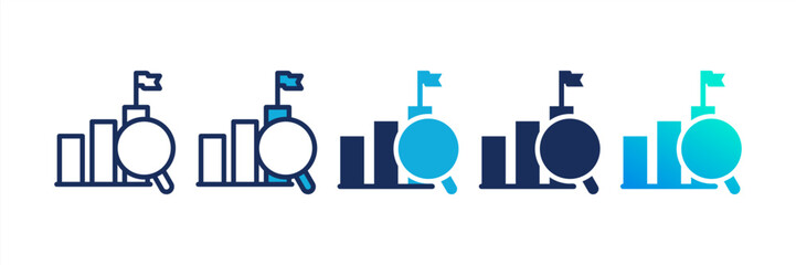 Fototapeta premium Competitive Landscape Multi Style Icon Set