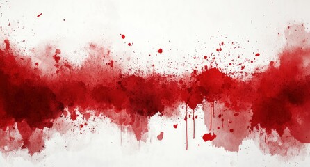 Fototapeta premium Dynamic Red Abstract Watercolor Splash with Vivid Drips and Stains for Artistic Background and Design Use