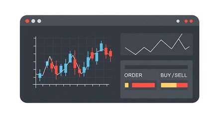 Financial Market Trading Platform Interface Illustration