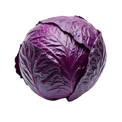 Fototapeta premium Hyperrealistic Depiction of a Single Vibrant Red Cabbage with Intricate Details and Striking Visual Appeal on a Black Canvas