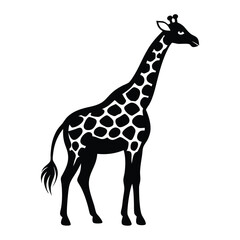 Naklejka premium giraffe black silhouette illustration 
