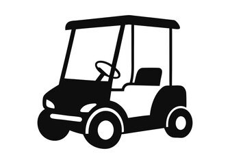 golf cart silhouette isolated vector