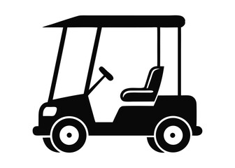 golf cart silhouette isolated vector