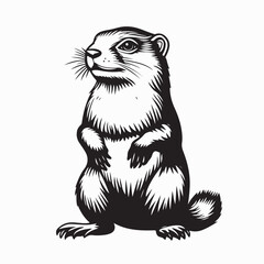Prairie Dog Vector Images. Black and white Prairie Dog Vector Images on white background.