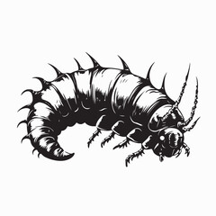 Silkworm Caterpillar Image Vector Isolated on white background 