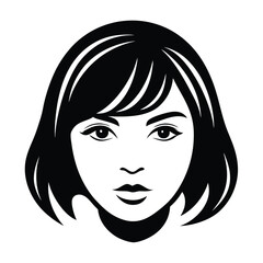 Set of woman hair icon for beauty salon. Vector illustration.