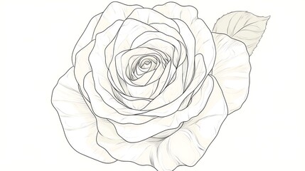 Elegant rose line drawing