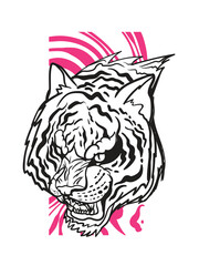 tiger illustration with japanese style for kaijune event