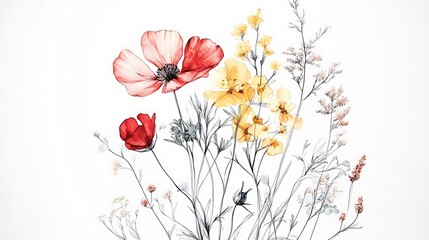 Floral watercolor arrangement