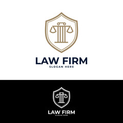 minimalist law firm shield logo design