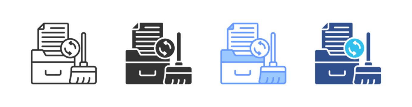 Data Cleaning Multi Style Icon Set Vector 