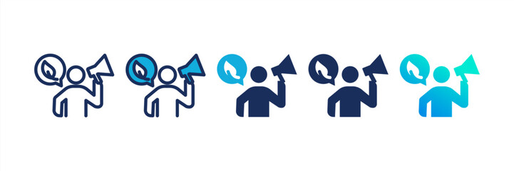 Obraz premium Eco Activist Multi Style Icon Set