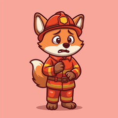 Worried Fox Firefighter