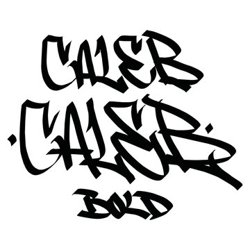 caleb bold holy name list meaning baptism bible christian religius graffiti handstyle lettering tags black and white logo
