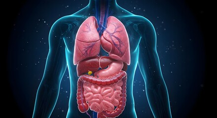 Futuristic Healthcare Concept Showcasing Human Organs and Anatomy