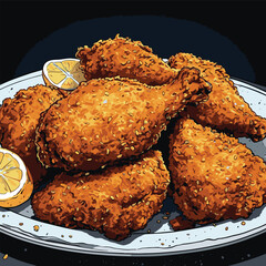 fried chicken vector for design purposesIllustrator Artwork