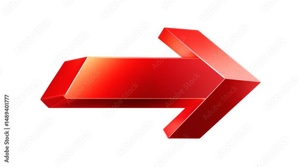 Poster red arrow direction right illustration graphic design element on black background for web and print 